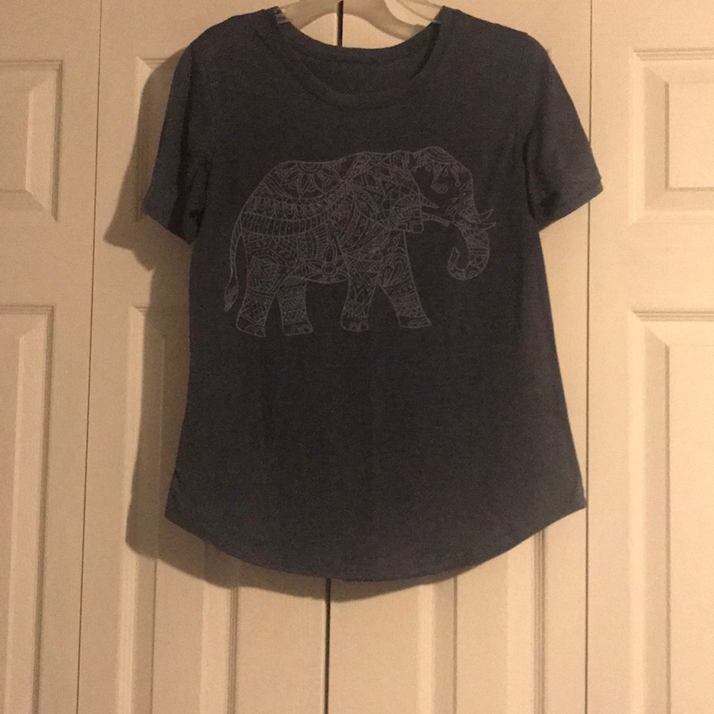 Navy-gray elephant tee